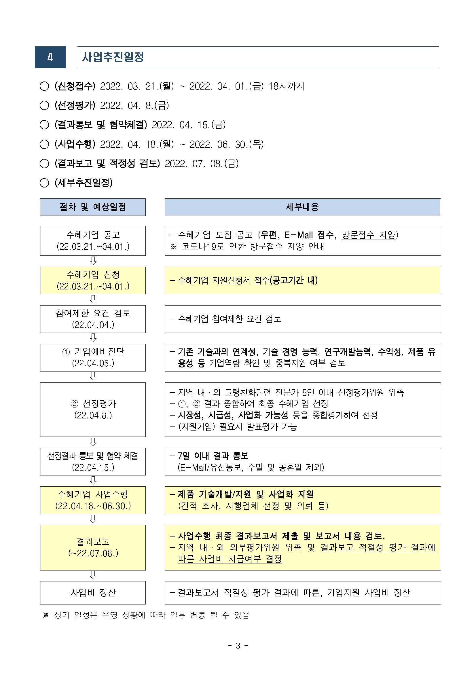 2022년 고령친화특화 맞춤형 1차 기업지원사업 수혜기업 모집 공고문 (22.03.21.~22.04.01) 첨부파일 : 붙임1. 2022년 고령친화산업지원센터 기업지원사업 통합 공고문_페이지_3.jpg